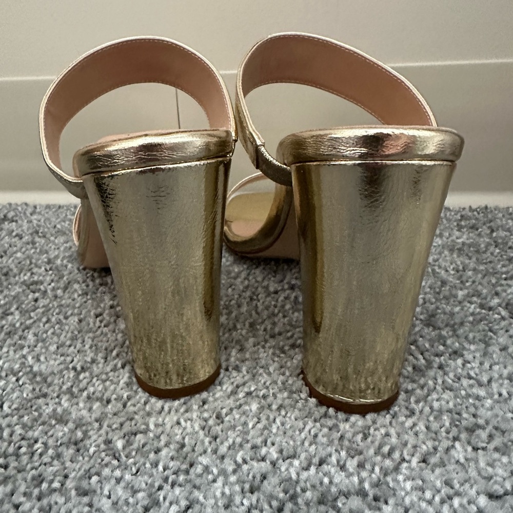 Inez Gold Women's Block Heel Sandals 7.5 NWOT - Picture 4 of 8